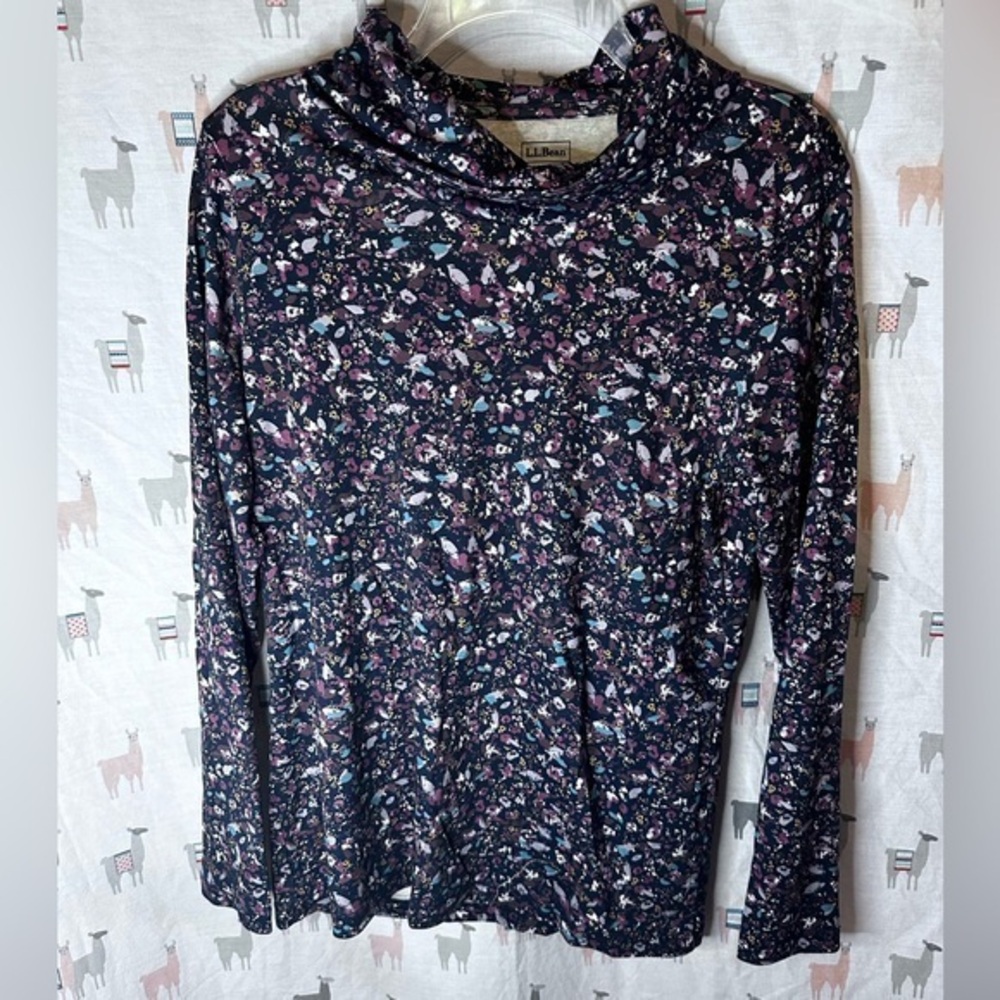 LL Bean long sleeved cowl neck top size medium regular
